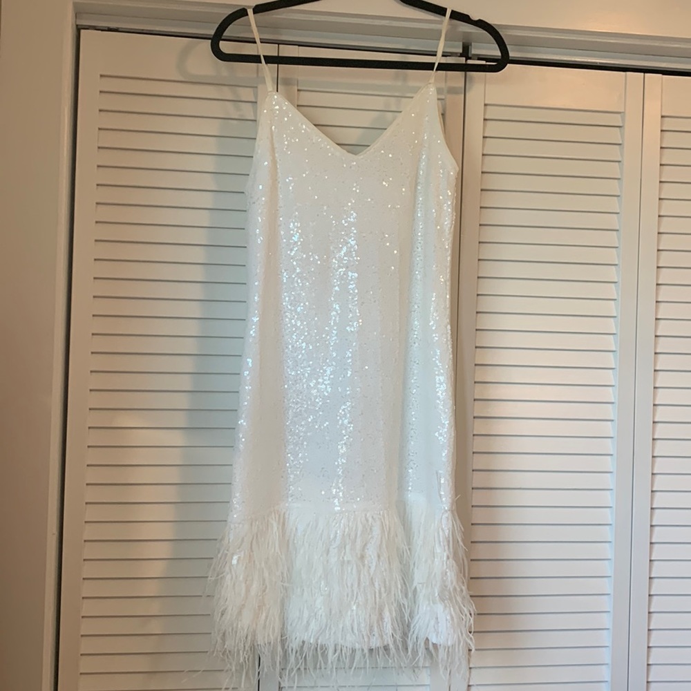 White sequined dress